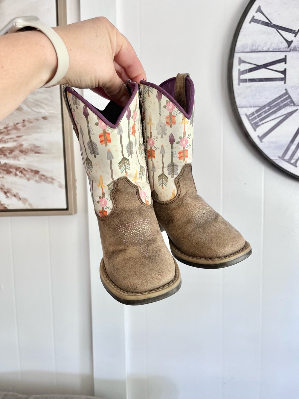 Twister Western Cowgirl Girls Arrow Boots